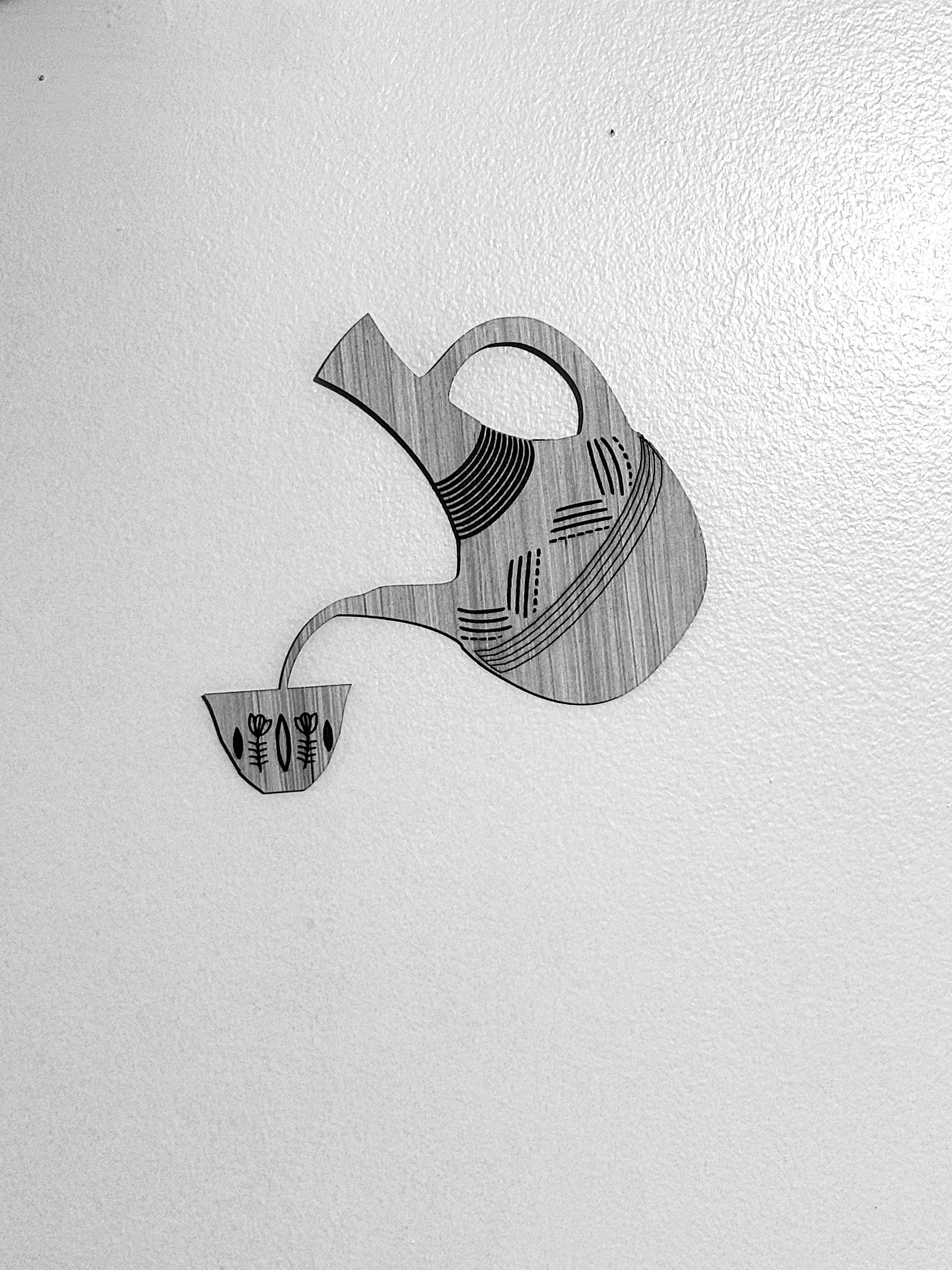 Wooden Wall Art - Ethiopian Jebena Coffee Pot Pouring - Boho Laser Cut Decor