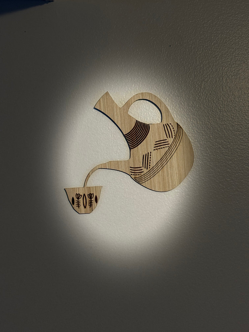 Wooden Wall Art - Ethiopian Jebena Coffee Pot Pouring - Boho Laser Cut Decor