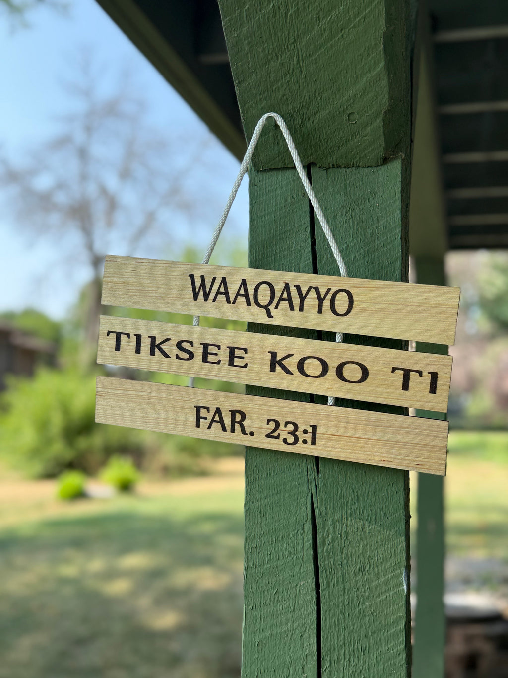 WAAQAYYO TIKSEE KOO TI - The Lord Is My Shepherd | Oromo Wooden Hanging Sign - Psalm 23:1 | Far. 23:1