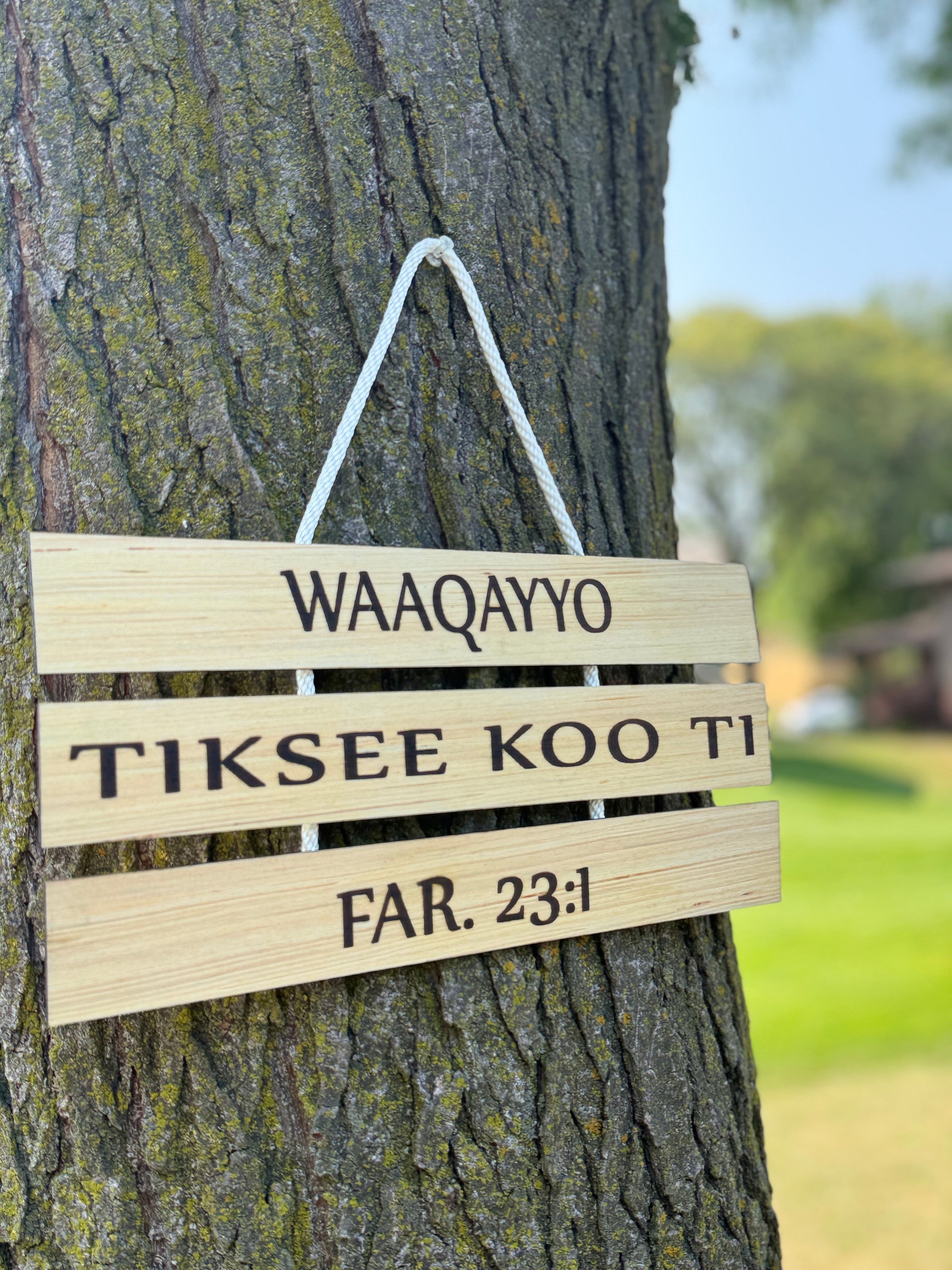 WAAQAYYO TIKSEE KOO TI - The Lord Is My Shepherd | Oromo Wooden Hanging Sign - Psalm 23:1 | Far. 23:1